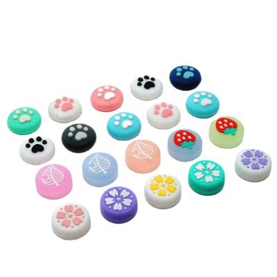 China Dust/Moisture/Proof/Anti-Collision Silicone Grip For Switch Cat Paw Thumb Grip For Switch Flower Thumbstick Grip Cover For Nintendo Switch for sale