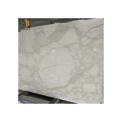 China Modern luxury Italy white marble calacatta stone slab and tile white marble wall for design price for sale