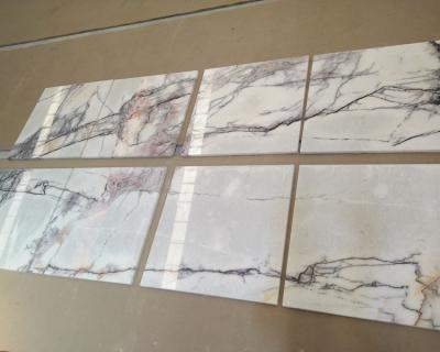 China Wall Cut to Class White Marble Purple Vein Lilac Marble Tile for sale