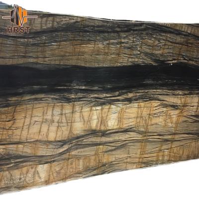 China Modern Luxury Natural Stone Brown And Black Sandalus Marble Slab Prices for sale