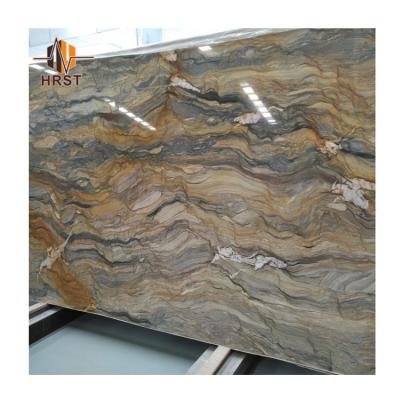 China Modern Precut For Countertop Fusion Blue Quartzite Stone Slab for sale