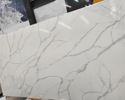 China Modern Gray Veins Calacatta Bellatrix For Island And Sideboards Of Good Quality Epoxy Quartz Slabs for sale