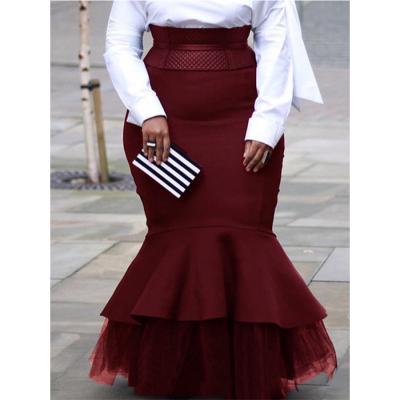 China Plus Size 2022 New Style Hot Selling High Quality Plus Size 5xl Latest Fashion Design Slim Tulle Skirt Formal Dress Wholesale for sale