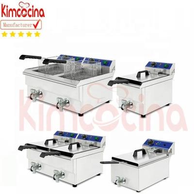 China Hotels commercial kimcocina stainless steel royal fries electric potato chips deep fryers with double baskets tank chain lift for sale