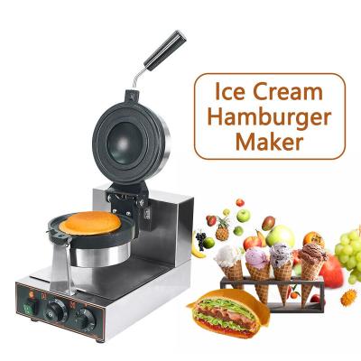 China Hotels Electric Waffle Maker Ice Cream Cone Burger Press Pancake Breakfast Maker Machine 1000W for sale