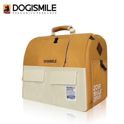 China Luxury Large Dog Bag Canvas Cat Backpack Breathable Ventilated Pet Travel for sale