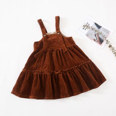 China New Children's Girl's Dress Corduroy Kids Girl's Autumn Baby Sling Fancy Fancy Girl's Female Dresses Washable Sling Dress for sale