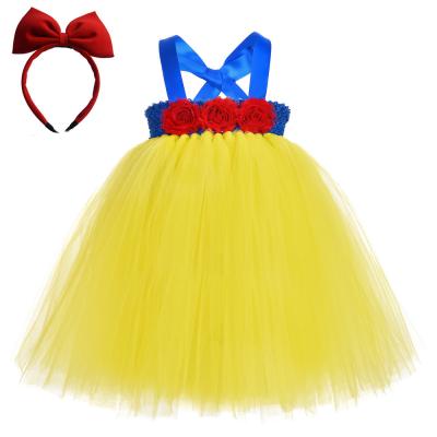 China Handmade Tulle Dress for Girls 2021 New Arrival Girls Snow White Tutu Dress Ankle Length Princess Dress Short Top for 2-8years for sale