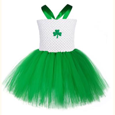 China Etsy Hit Anti-Static Kids Clothes Green Tulle Girls Crochet To Dress Handmade One-Piece Dresses For Party for sale