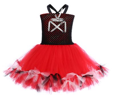 China Anti-wrinkle Halloween kids tutu dress 2-12y double layer two color top with inner lining girl pirate Cosplay costume for sale