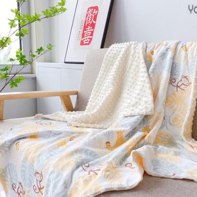 China PORTABLE Soft Newborn Sherpa Fleece Warm Dot Minky Baby Blanket For Baby for sale