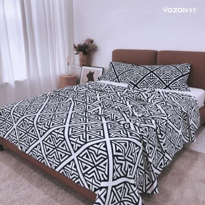 China Breathble Embroidery Comfortable Luxury 100% Cotton Bedding Sets Solid Color Designs Sheet Set Hotel Use Comforter Set for sale