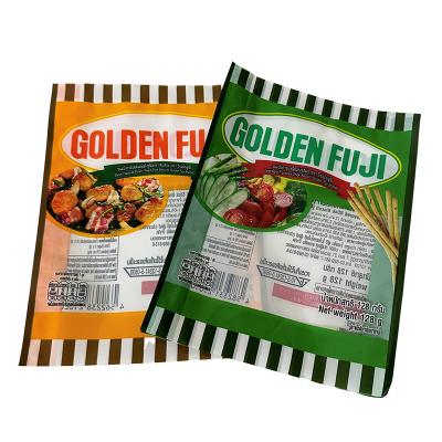 China Moisture Proof Custom Printed Logos Fish Chicken Frozen Food Packaging 4 Seal Side Plastic Bags for sale