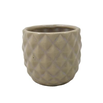 China New modern hot sale round white ceramic flower pot for living room for sale