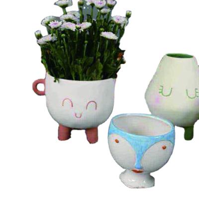 China Hot Funny Cactus Color Europe Promotion Ceramic Flower Pot for sale