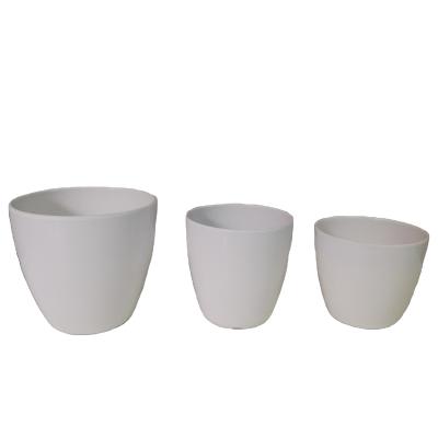 China 2021 Modern Clear Round Succulent Wall Flower Pot White Plastic Orchid Planter for sale