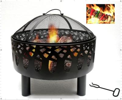 China Wholesale round outdoor pit barbecue grill camp fire pit garden fire pit protable patio fire pit 60*60*53CM for sale