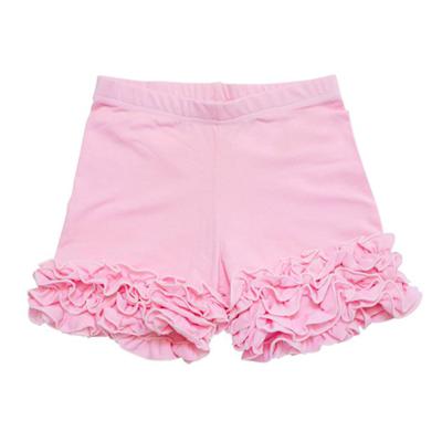 China Anti-pilling Infant Toddler Girls Ruffled Summer Baby Girls Small Solid Ruffles Bamboo Shorts Pants for sale