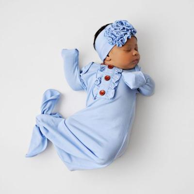 China Antibacterial Ultra Soft Silky Silky Infant Long Sleeve Bamboo Sleeping Bag With Hat Newborn Baby Ruffle Tied Dress for sale