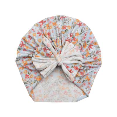 China High Quality Kids Newborn Soft Girl Toddler Cotton Hat Hospital Baby Head Wrap With Big Bow Hat for sale