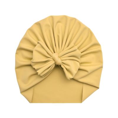 China High Quality Baby Turban Hats For Newborn Infant Soft Cotton Hospital Hat Cap With Cute Bow Headwrap for sale