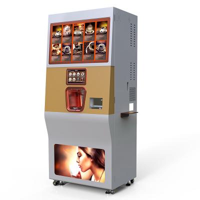 China Wholesale SDK Compressor Refrigeration Barrel Freshly Ground QC Matel+abs Customized Coffee Vending Machine Coin Bill Card Code 1set for sale