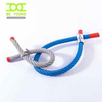 China Playground Stair Rope High Ropes Slides Sports Climbing Net Quality Outdoor Twisted Durable Rainbow For Child Hanging Ferrule Kids Strand 6 for sale