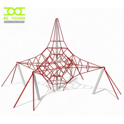 China ALLOY Netted Climbing Playgrounds Dome Ropes Play Structure Slide Metal Adult Frame Swing Playground Space Steel Net Spaceship for sale