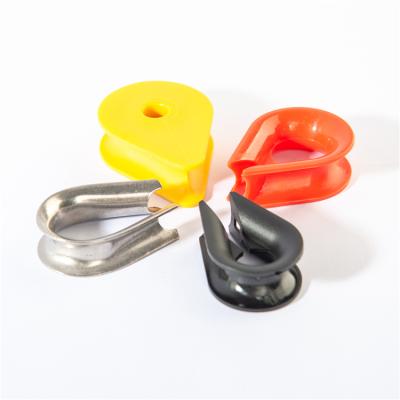 China Durable Plastic Filled Dice Steel Wire Rope Stainless Connector For Sale Flange Dice Finger Protector Mounting Accessories for sale