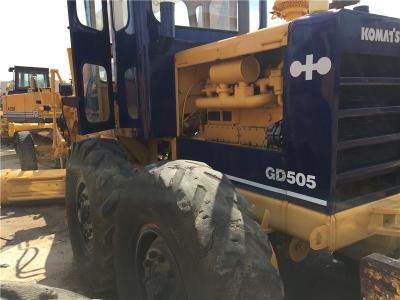 China Used Motor Grader Komatsu GD505 S6D95L engine 10T weight with Original Paint for sale