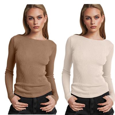 China Y2K Y2K Sexy Women's Yarn Long Sleeve Sweater Sexy Neck T-Shirt Long Sleeve Shirt With Tight T Top for sale