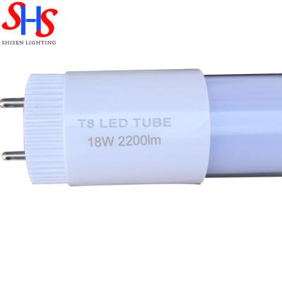 China Warehouse/factory 18W 2200lm 1200mm 4ft residential/office/hotel t8 glass led tube light 123lm/w t8 glass led tube for sale