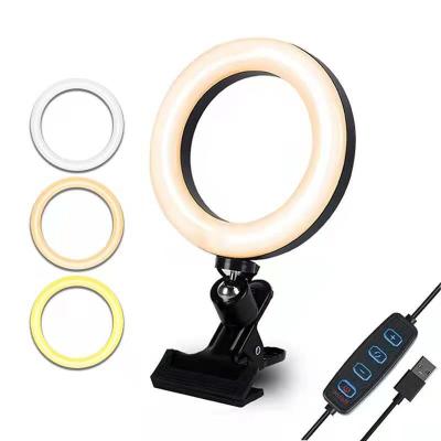 China High Quality Cheap Price Plastic/ABS/Metal Cell Phone Holder Clip Lamp Beauty Camera Desktop Makeup Led Ring Light for sale