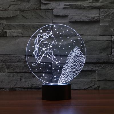 China Hot Sale Modern Twelve Constellations New Design Home Decor 3d Illusion Night Light Desk Lamp for sale