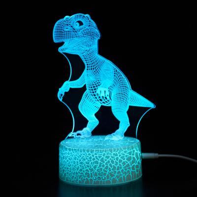 China Modern Creative Visualization Dinosaur USB 3D Led Night Light Cold Color Night Light for sale