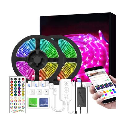 China Factory Professional Residential 10m 300 Led RGB 5050 LED Strip Lights Kit With Remote Controller 40keys Smart Phone App for sale