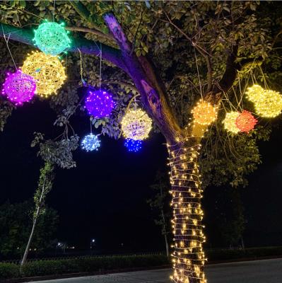 China Large Decoration Ball Outdoor Light Festival Lighting Led Outdoor String Lights Decoration Christmas Ball Lights Customized for sale