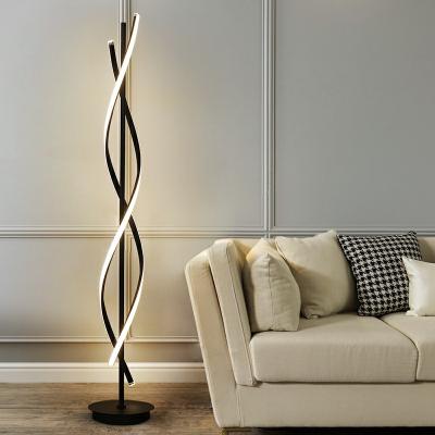 China Factory Contemporary Cheap Modern Minimalist Fancy Art Rotation Tree Design Led Corner Spiral Floor Lamp for sale