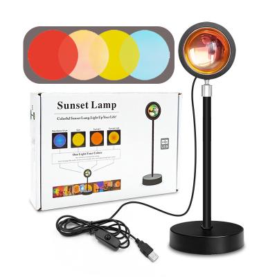 China Red Button Sunset Lamp Sun Projection Sunset Desktop Projector (Customizable Dimming) RGB Mini Table Rainbow Usb Led Led Decoration Rainbow Light Projection Lamp for sale