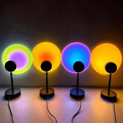 China Modern Nordic Sunset Sunset Projection Lamp 180 Degree Bedside Bedroom Atmosphere Rainbow Sunset Lamp for sale