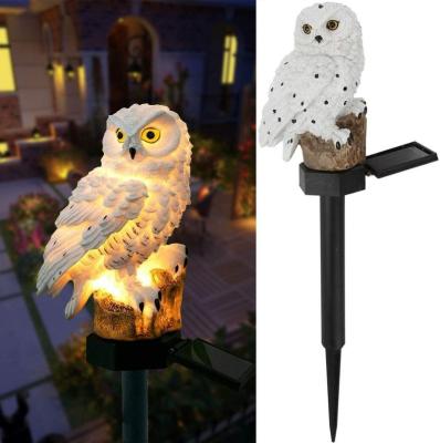 China Outdoor Decorative Resin LED Owl Lights Solar Garden Amazon Hot Sale With Stake For Garden Lawn for sale