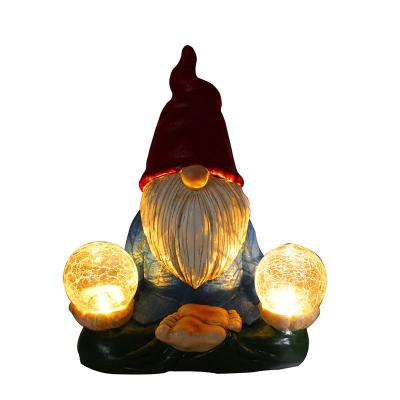 China Europe Wholesale LED Dwarf Decorative Crafts Solar Light Garden Decor Ornaments Resin Crafts Home Decor for sale