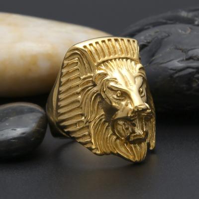 China High Quality Stainless Steel Ring Hip Hop Ring Hiphop Color Retention Lion Style for sale