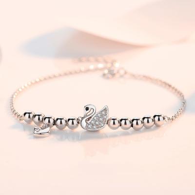 China TRENDY Silver Swan Bracelet Fashion S925 Wife Gift Recommendation for sale