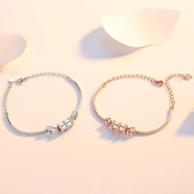 China Personalized LADY FASHIONABLE S925 Silver Cylinder Design 6.4cm Fashion Bracelet for sale