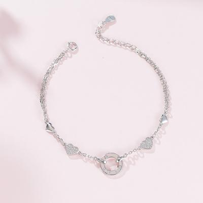 China TRENDY Fashion S925 Silver Circle Heart Bracelet For Woman for sale