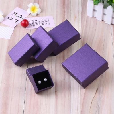 China Purple Bracelet Packaging Box Earring Ring Gift Box Necklace Jewelry Paper Box for sale