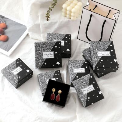 China Small Ring Box Paper Pendant Box Gypsophila Gift Packaging Box Necklace Jewelry Bracelet for sale