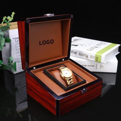 China Watch Packing Wholesale High End Paint Wooden Box Simple Watch Package Box With Pillow for sale