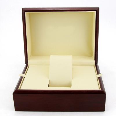 China Watch Packing Wholesale Wooden PU Flip Rectangular Watch Box Leather Watch Box Painting Jewelry Packaging Box for sale